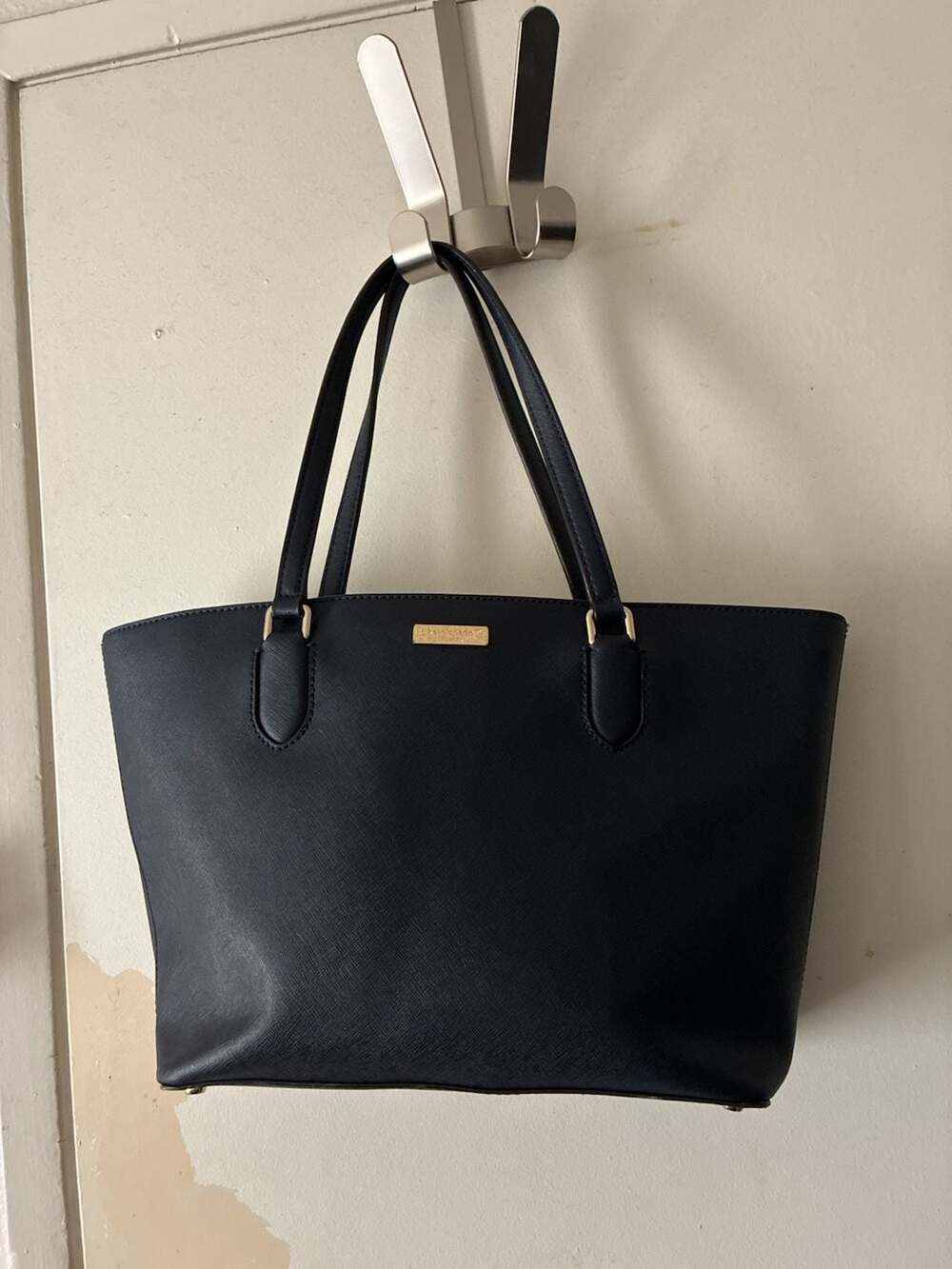 Kate Spade New York Saffiano Leather Tote Bag Navy Blue